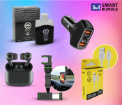 Bundle 1 PCs Set Generic 360 Rotatable Multifunctional Rear View Mirror Car Phone Holder Mount - Green + 1 PCs Set JOMXROOM 3-Port Fast Car Charger + 1 PCs Set BUDI C-TYPE MOBILE PHONE FAST CHARGER 1M HEAVY DUTY Cable + 1 PCs Set TWS Airpod Pro 3 Bluetooth Earphones Wireless Headset - Black + 1 PCs Set EMYC 304 25ml Gents Perfume