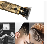 Bundle 1 PCs Set Vkarh Retro Rechargeable Cordless Hair Clipper for Men- Gold + 1 PCs Set Yoko 3 in 1 Rechargeable Shaver Hair Clipper Nose Trimmer - Black and Gold