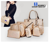 Handbag 5 Pcs Bags For Women Luxury FashionGoldenColour Image