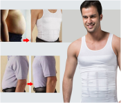 Bundle 2 PCs Set New Slim N Lift Slimming Shirt For Men White - Medium JA009