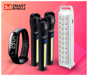 3 Piece Zoomable Flash Light & Bright On Rechargable Lantern-White & Touch Screen Watch