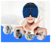 Headache Relief Ice Mask, Hot & Cold Therapy Headache Relief Hat, Migraine Relief Cap, Form Fitting Headache Relief Cap, Head Wrap Ice Mask, Gel Ice Mask for Headaches, Sinus