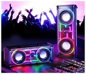 Generic Transparent Mecha Wireless Speaker Colorful Light Bluetooth Image