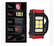 Bundle 1 PCs Set Generic 5 in 1 Solar Torch Light Super Bright Led Flashlight Waterproof 4 Modes Searchlight Emergency with Power Bank - Black + 1 PCs Set Nokia 105 Dual Sim Mobile Phone renewed Black