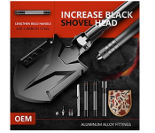 Survival Folding Shovel 20 PCS Multitool, 34.6'' Military Tactical Collapsible Shovel Heavy Duty, High Carbon Steel Entrenching Tool Portable Spade for Camping Hiking