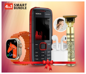 Bundle 1 PCs Set Nokia 5130 Xpress-Music Mobile Phone - Black + 1 PCs Set Electric Display M10 TWS Mini Wireless Stereo Invisible Sports Headset With Charging Bin Mini + 1 PCs Set Waterproof Electric Mini Shaver + 1 PCs Set T500 Ultra Pro Clip USB Charging Smart Watch Ocean Band Loop Wrist Strap - Orange