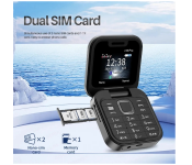 2025 New Mini Flip Mobile Phone 2 SIM Card Small Display Foldable Cell Phone, Unlocked Flip Phone , Black