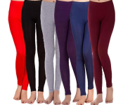 High Waist Full Length Cotton Knitted Long Leggings For women - Assorted