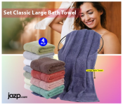 Bundle 4 PCs Set Classic Large Bath Towel Image