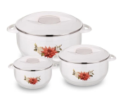 Axis Casserole Hotpot, Stainless Steel insulated Hot Pot, Food Warmer, Keeps Food Warm for Hours Set of 3 Pcs | 1.L, 1.5L, 2.5L