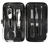 Bundle 2 PCs Set 6 Piece Manicure / Pedicure Travel Grooming Kit