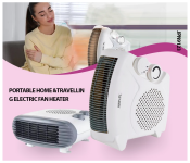 Portable Home &Travelling Electric Fan Heater With 3 Adjustable Settings Cool/Warm/Hot