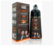 Bundle 2 PCs Set Argan oil Speedy Hair Color Shampoo Unisex 500 ml Brown