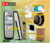 Bundle 1 PCs Set MACON MP3 Music Player with Headset and USB Cable, Support SD Card Upto 4GB Multicolor + 1 PCs Set Nokia 1112 Refurbished Mobile Phone - Black + 1 PCs Set Vkarh Retro Rechargeable Cordless Hair Clipper for Men- Gold + 1 PCs Set Macon Powerbank with Strong Light Real Capacity 20000mAH - White + 1 PCs Set inPods 12 Twin Bluetooth Headset - White + 1 PCs Set Luxury Card Holder And Wallet Organizer - Assorted Color + 1 PCs Set T500 Ultra Pro Clip USB Charging Smart Watch Ocean Band Loop Wrist Strap - Black