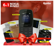 Bundle 1 PCs Set Nokia 106 Dual Sim Mobile Phone - Black + 1 PCs Set IWO 8 Sport Smart Watch - Black + 1 PCs Set Luxury Card Holder And Wallet Organizer - Assorted Color + 1 PCs Set Macon Powerbank with Strong Light Real Capacity 20000mAH - White + 1 PCs Set inPods 12 Twin Bluetooth Headset - Black + 1 PCs Set EMYC 304 25ml Gents Perfume