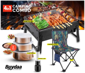 Bundle 1 PCs Set FN-Outdoor Portable Barbeque Charcoal Grill -Black + 1 PCs Set 3 Pcs Stainless Steel Food Storage Container Kitchen Salads Cereal Sealed Bowl with Lid for Kitchen Counte Tea Sugar Coffee + 1 PCs Set Portable Folding Outdoor Camping Chair, Heavy Duty Chair for Home, Travel, Camping, Fishing + 1 PCs Set Generic High Power Led Flashlight Rechargeable Camping Lamp Lantern With Side Light Waterproof Outdoor Portable Light With Tail Hook