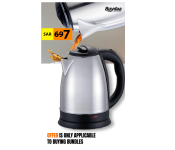 Bundle 1 PCs Set Generic 1.8L Electric Kettle - Black and Silver + 1 PCs Set Jongo Toothpaste Dispenser -JA154 + 1 PCs Set Generic Zoomable LED Flashlight High Lumens LED Rechargeable Tactical Laser Flashlight 4Modes Light Floodlight Torch + 1 PCs Set Waterproof Electric Mini Shaver + 1 PCs Set iSonic IVF546 350ML Double Layer Stainless Steel Vacuum Flask - Blue