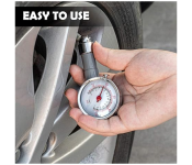 Bundle 2 PCs Set Tyre Pressure Gauge, Real-Time Monitoring, PARFCO 4 Pieces Anti-Theft Tyre Pressure Monitoring System, Three-Colour Compressed Air Tester, Tread Depth Gauge for Tyres, Cars, Bikes and Motorcycles
