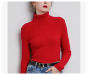 Bundle 2 PCs Set 6611 Autumn Turtle Neck Cashmere Winter Pullover Sweaters For Women Assorted + 3 PCs Set 3232 Women High Waist Full Length Thick Warm Cotton Knitted Long Leggings