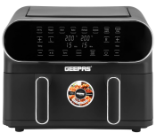Geepas GAF37532 11L Digital Air Fryer With 5.5L Dual Baskets with Separator - Black