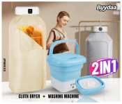 Bundle 1 PCs Set Mini Portable Folding Washing Machine For Home And Travel + 1 PCs Set OIDIRE Fully Automatic Hanging Portable cloth dryer,Dual mode gentle drying of various clothes materials,Easy storage ,Travel friendly ,Clothes wrinkle removal