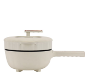 Geepas GFP63063 Electric Frying Pan 4L with Teflon Non-Stick Coating and Multifunctional Steamer - Offwhite