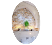 Oval shape adhesive mirror sticker for wall on tiles bathroom bedroom living room unbreakable plastic wall mirror