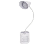 Geepas GDL53039 Rechargeable Reading Lamp With Transparent storage box And pencil vase - White