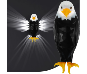 Eagle Wall Light, American Animal Bird Wall Night Light, Magnetic Led Wall Mounted Eagle Lamp, with Remote Control, USB Charging, Battery Operated & Removable Charging Eagle Light for Indoors