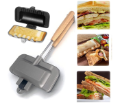 Double Sided Frying Pan, Sandwich Baking Pan Sandwich Maker Aluminum Flip Top Pan Nonstick Double Sided Skillet for Breakfast Pancakes