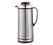 Delcasa DC3168 1.9 L Double Wall Vacuum Flask With Pink Glass Inner And Stainless Steel Body - Black And Silver