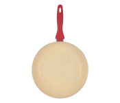 Delcasa DC3413 28 Cm Non Stick Frypan Strong Aluminum Body With Marble Coating And Heat Resistant Bakelite Handle - White And Red