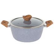 Delcasa DC3327 24 Cm Essential Casserole Non Stick Forged Aluminium Cookware With Granite Coating - Grey