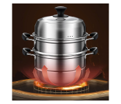VSNOON 3-TIER Steamer Pot for Cooking | A Steamer Pot for Cooking Made with 100% High-Grade Materials and Ideal to be Used on Gas and Electric Stove | A Perfect Present for Your Aspiring Baker Loved One