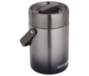 Royalford RF10985 Double wall lunch box vacuum insulated food jar with 2 Stainless Steel containers - Grey