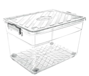 Royalford RF10814 Large Storage Organizer Box with Lid 40L - Transparent 
