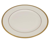 Royalford RF10464 Premium Bone China Dinner Plates 10.5 Inch Flat - White And Gold