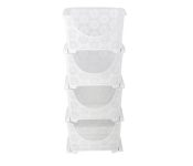 Royalford RF10800 Dynamic 4 Tier Storage Cabinet Plastic Rack Closet Organizer Box - White