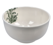 Royalford RF9892 Melamine Ware 5 inch Soup Bowl Elegant Design - White And Green