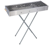 Royalford RF10366 Barbecue Stand With Grill Durable Stainless Construction Foldable And Portable - Silver
