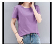 Bundle 7 PCs Set Single Piece Womens Casual Top Round Neck T-Shirt