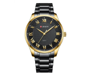 Curren JPN8409BG 8409 Original Brand Stainless Steel Band Wrist Watch For Men - Black