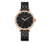 Curren JPN9046BR 9046 PU Leather Analog Watch For Women - Black