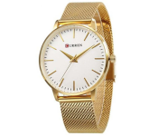 Curren WT-CU-9021-GO Women's Water Resistant Stainless Steel Analog Watch - Gold