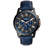 Fossil FS5061 Mens waterproof genuine leather quartz watch Image