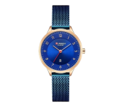 Curren Women’s Watch Luxury Stainless Steel Quartz Wristwatch for Ladies - Blue 