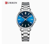 Curren JPN9105SB Fashion Women Watch Top Brand Luxury Light Blue Lady Girl Wristwatch Stainless Steel Bracelet - Blue