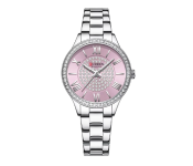 Curren JPN9084SP Original Brand Stainless Steel Band Wrist Watch For Women With Box - Silver Pink 