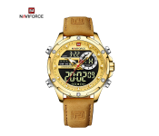 Naviforce NF9208 Luxury Fashion Genuine Leather Quality Calendar Image