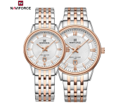 Naviforce NF8040 Classic Exquisite High Quality Romantic Gift Stainless Steel Couple Watches(GSWS)